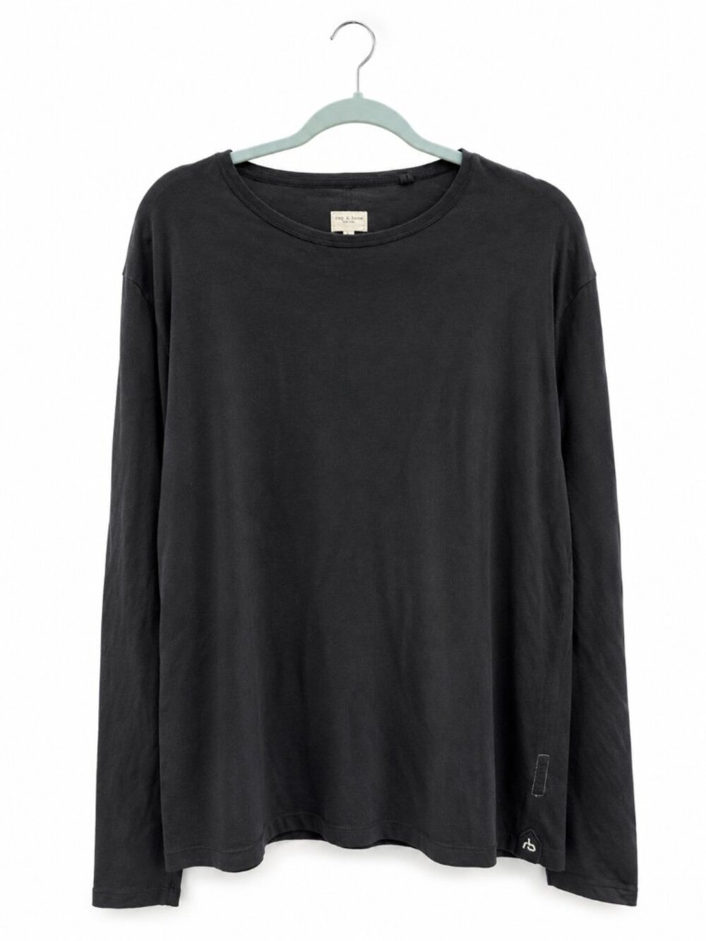 Rag & Bone Black Pima Cotton Long Sleeve Crewneck Tee Shirt XXL